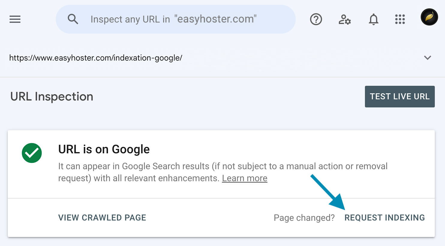 Demander l'indexation à Google
