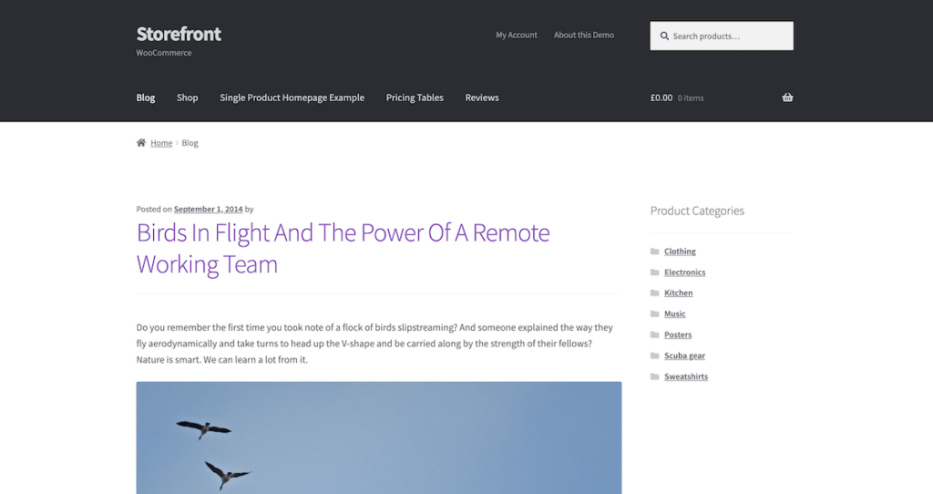 Storefront WordPress Theme